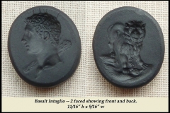 Basalt Intaglio 2 faced classic youth & lion