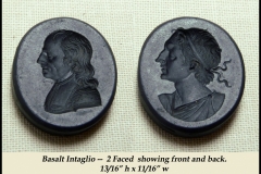 basalt intaglio 2 faced greek youth & 18 cent man busts
