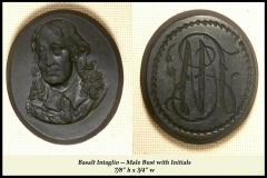 Basalt Intaglio Male Bust with Initials
