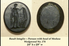 Basalt Intaglio Perseus with head of Medusa Wedgwood 174